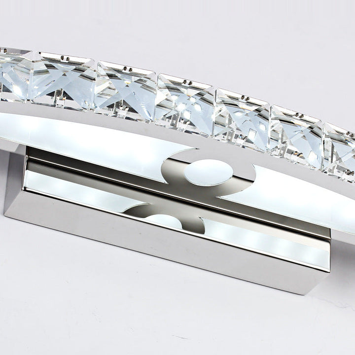 Lisslune | Crystal Arch Wall Light Sconces Modernist LED Vanity Light Fixture for Bathroom