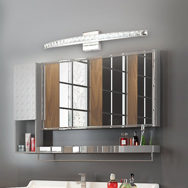 Lisslune | Crystal Arch Wall Light Sconces Modernist LED Vanity Light Fixture for Bathroom