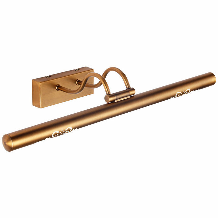 Lisslune | Bronze Perforated Tube Wall Lamp Traditional Metal Bathroom Rotatable LED Mirror Lighting