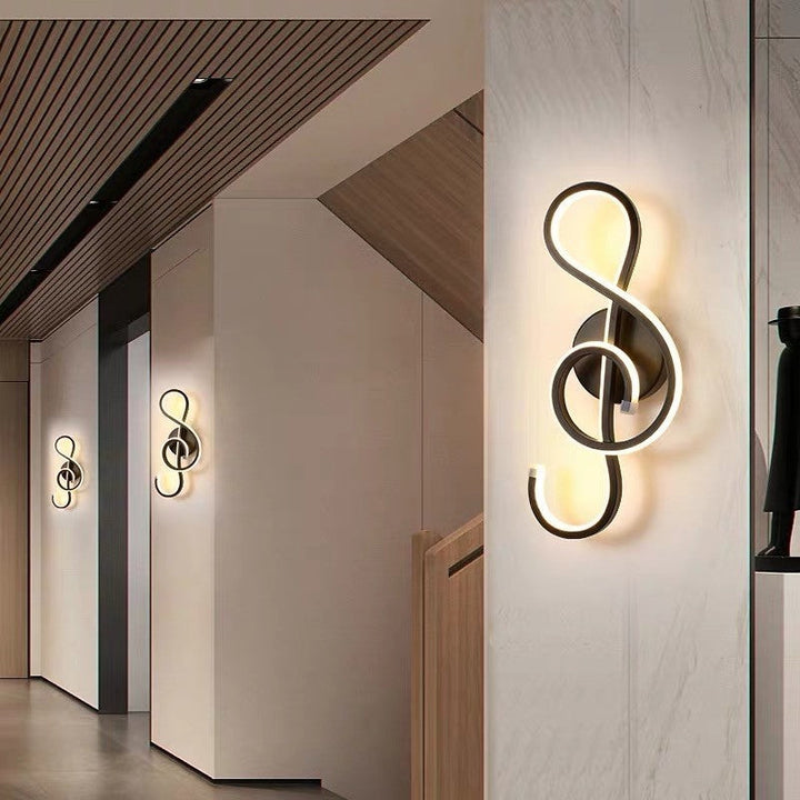Lisslune | Minimalist Line Art Wall Light Metal Hallway LED Wall Lamp in Black