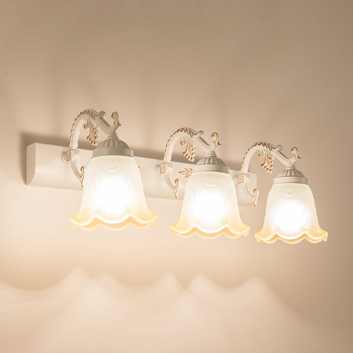 Lisslune | Flower Wall Makeup Light Vintage Ombre Matte Glass Wall Mount Light for Bathroom