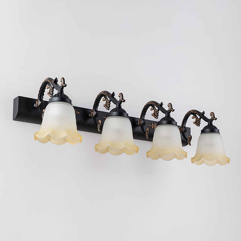 Lisslune | Flower Wall Makeup Light Vintage Ombre Matte Glass Wall Mount Light for Bathroom