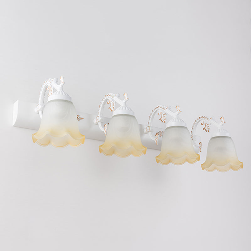 Lisslune | Flower Wall Makeup Light Vintage Ombre Matte Glass Wall Mount Light for Bathroom