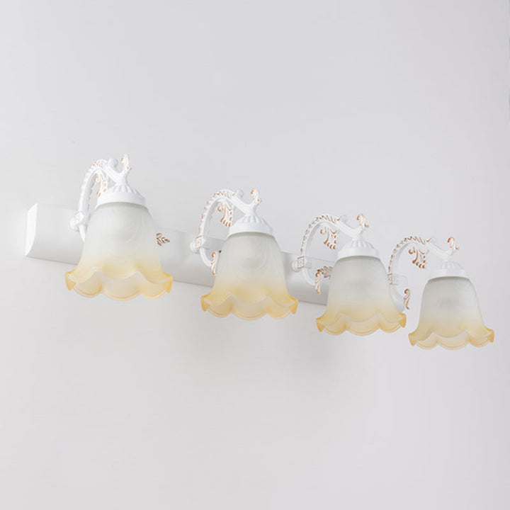 Lisslune | Flower Wall Makeup Light Vintage Ombre Matte Glass Wall Mount Light for Bathroom