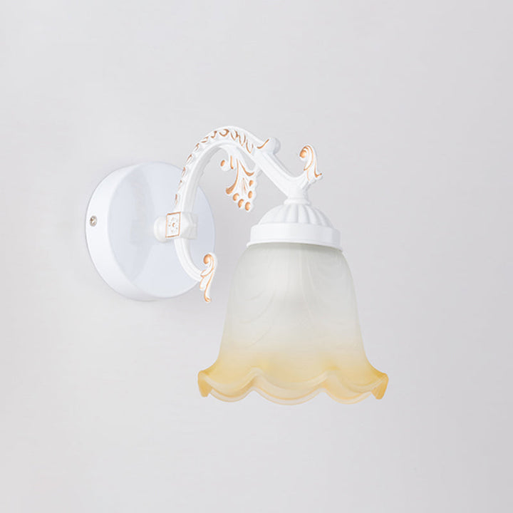 Lisslune | Flower Wall Makeup Light Vintage Ombre Matte Glass Wall Mount Light for Bathroom