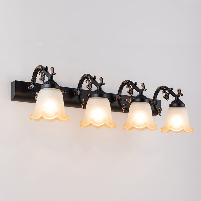 Lisslune | Flower Wall Makeup Light Vintage Ombre Matte Glass Wall Mount Light for Bathroom