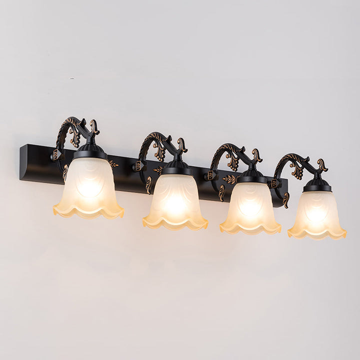 Lisslune | Flower Wall Makeup Light Vintage Ombre Matte Glass Wall Mount Light for Bathroom
