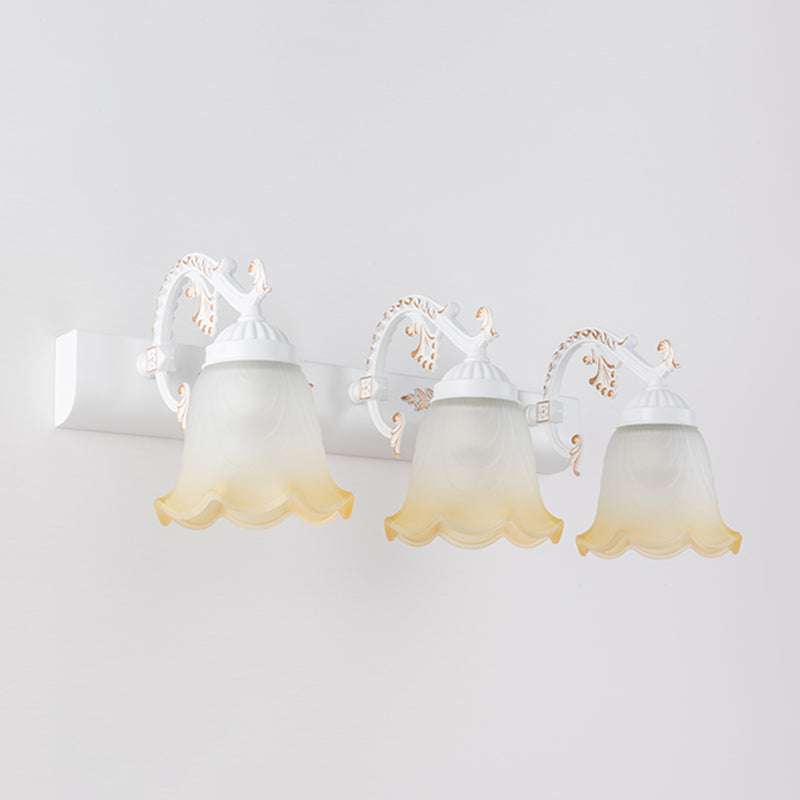 Lisslune | Flower Wall Makeup Light Vintage Ombre Matte Glass Wall Mount Light for Bathroom