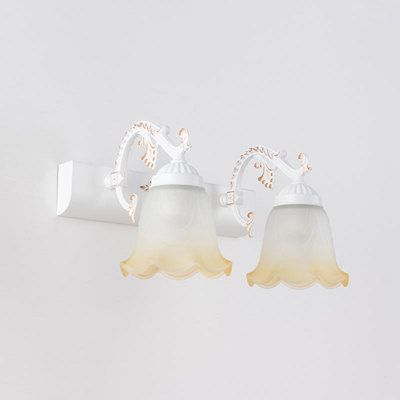 Lisslune | Flower Wall Makeup Light Vintage Ombre Matte Glass Wall Mount Light for Bathroom