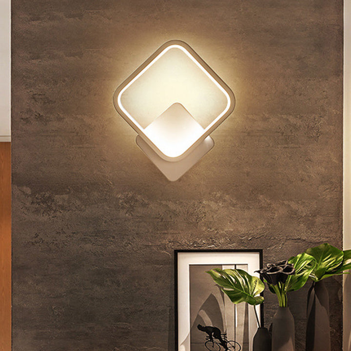 Lisslune | Halo Living Room Wall Light Lighting Acrylic Minimalist LED Wall Light in White