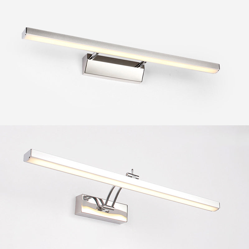 Lisslune | Stainless Steel Stick Vanity Light Contemporary White LED Wall Lighting