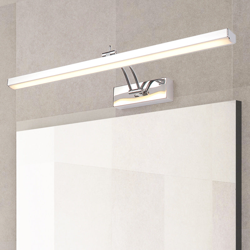 Lisslune | Stainless Steel Stick Vanity Light Contemporary White LED Wall Lighting