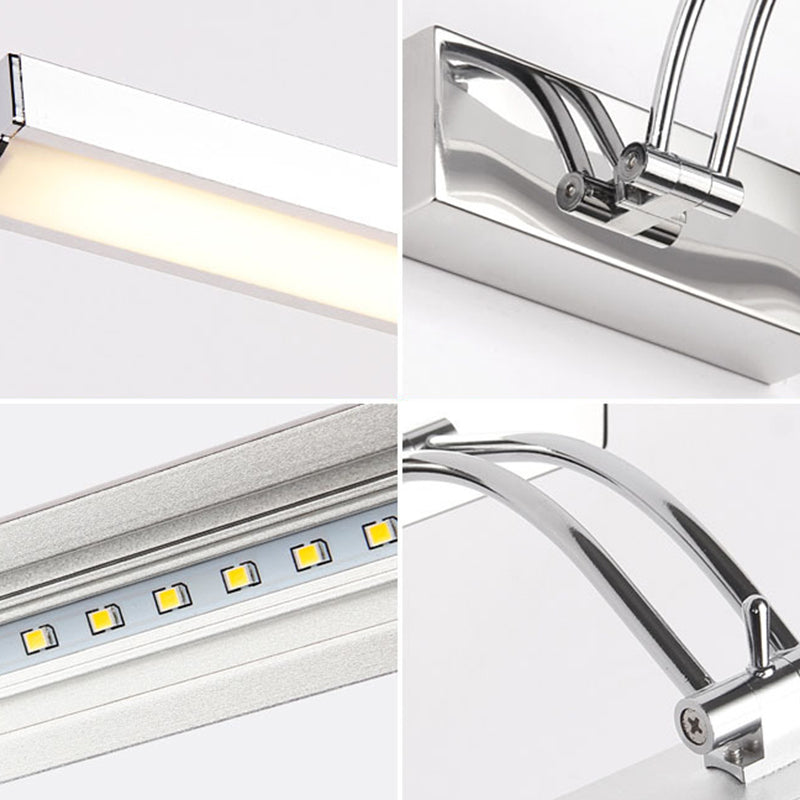 Lisslune | Stainless Steel Stick Vanity Light Contemporary White LED Wall Lighting