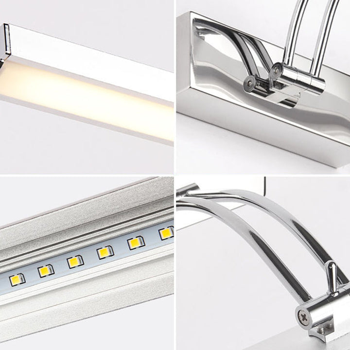 Lisslune | Stainless Steel Stick Vanity Light Contemporary White LED Wall Lighting