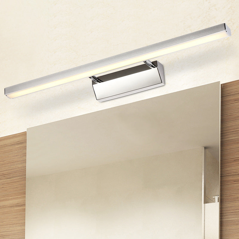 Lisslune | Stainless Steel Stick Vanity Light Contemporary White LED Wall Lighting