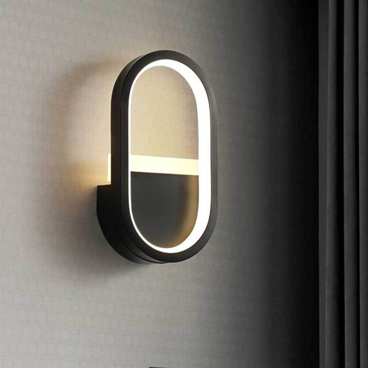 Lisslune | Metallic elliptical LED wall lamp Minimalist wall lights lighting fixture for bedroom