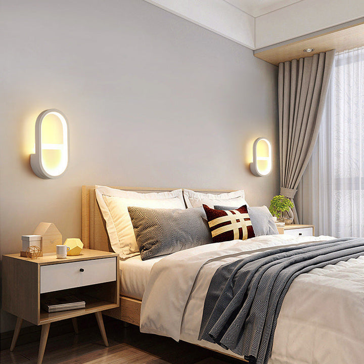 Lisslune | Metallic elliptical LED wall lamp Minimalist wall lights lighting fixture for bedroom