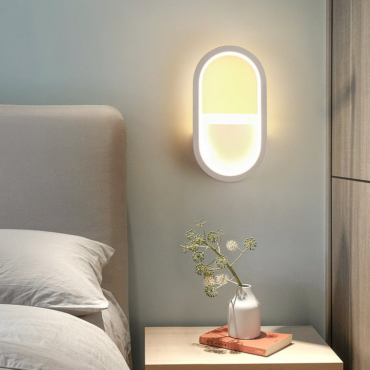Lisslune | Metallic elliptical LED wall lamp Minimalist wall lights lighting fixture for bedroom