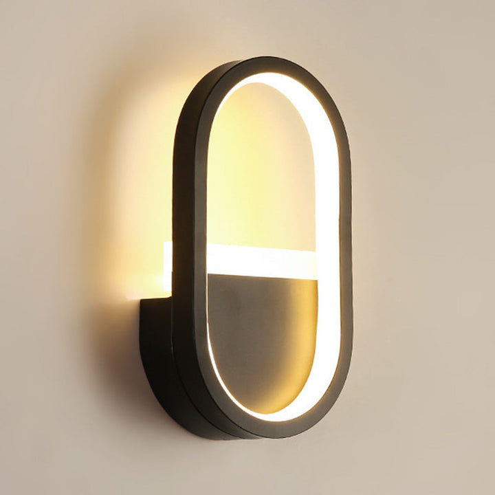 Lisslune | Metallic elliptical LED wall lamp Minimalist wall lights lighting fixture for bedroom