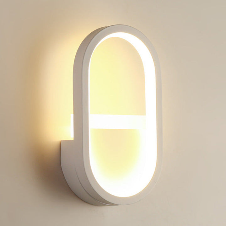 Lisslune | Metallic elliptical LED wall lamp Minimalist wall lights lighting fixture for bedroom