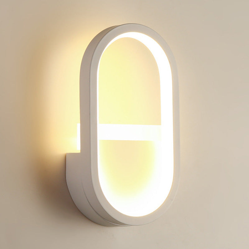 Lisslune | Metallic elliptical LED wall lamp Minimalist wall lights lighting fixture for bedroom