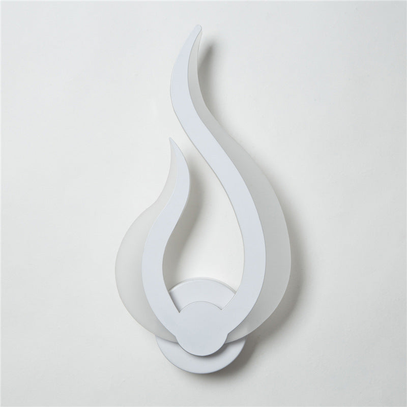 Lisslune | Decorative flame-shaped wall applique acrylic hallway LED wall-mounted light in white