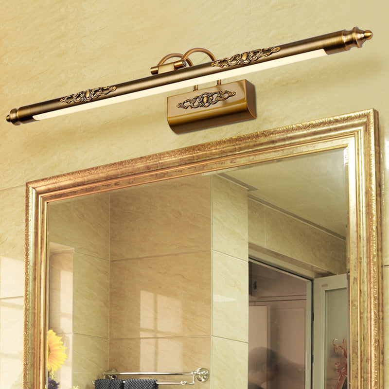 Lisslune | Brass Pipe Wall Lamp Vintage Metal Bathroom LED Wall Light with Swivel Arm