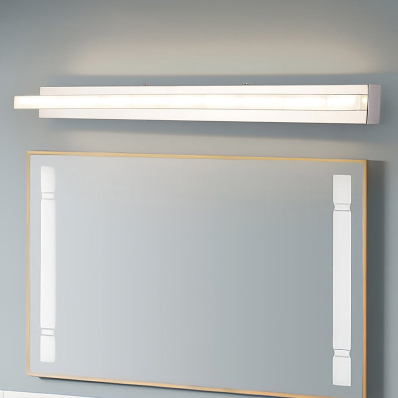 Lisslune | Acrylic Rectangular Vanity Wall Light Acrylic Modernist LED Bathroom Wall Mounted Lamp in Chrome