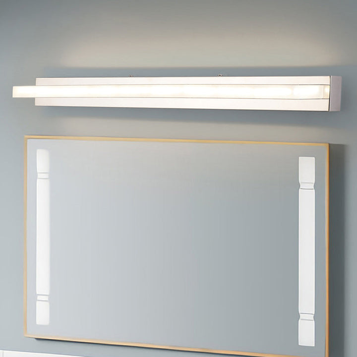 Lisslune | Acrylic Rectangular Vanity Wall Light Acrylic Modernist LED Bathroom Wall Mounted Lamp in Chrome
