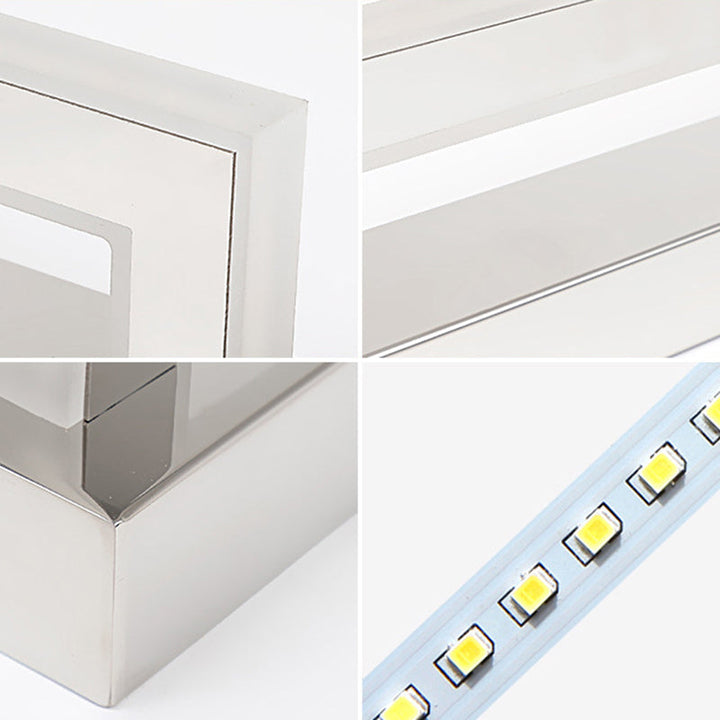 Lisslune | Acrylic Rectangular Vanity Wall Light Acrylic Modernist LED Bathroom Wall Mounted Lamp in Chrome