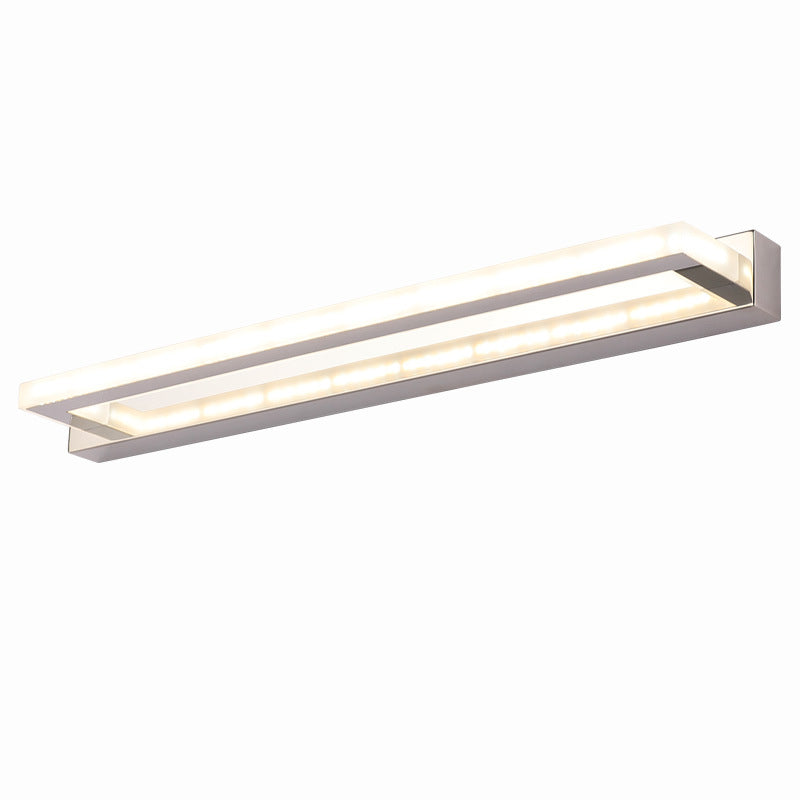 Lisslune | Acrylic Rectangular Vanity Wall Light Acrylic Modernist LED Bathroom Wall Mounted Lamp in Chrome