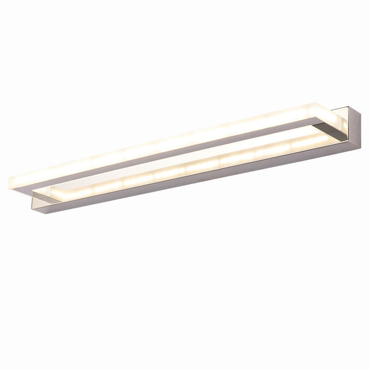 Lisslune | Acrylic Rectangular Vanity Wall Light Acrylic Modernist LED Bathroom Wall Mounted Lamp in Chrome