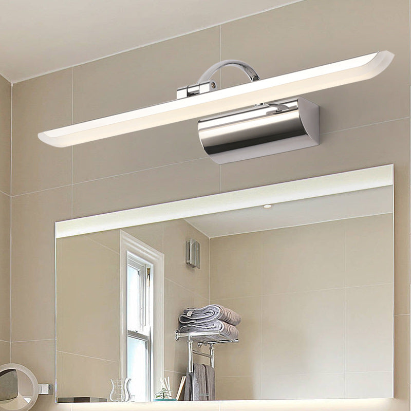Lisslune | Contemporary Linear Picture Light made of Stainless Steel Bathroom LED Wall Vanity Light in Chrome