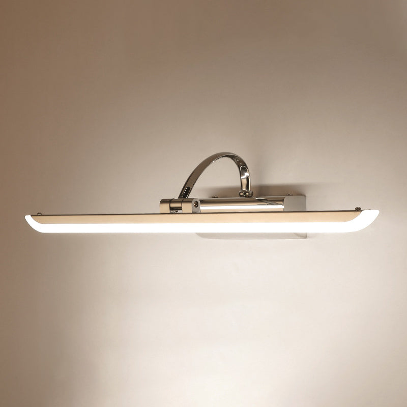 Lisslune | Contemporary Linear Picture Light made of Stainless Steel Bathroom LED Wall Vanity Light in Chrome