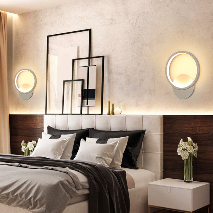 Lisslune | White geometrically shaped wall lamp Simplicity LED metal wall lamp wall light for staircase