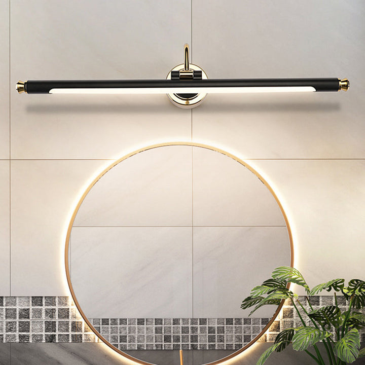 Skørter | Adjustable Metal Tube Picture Light Vintage Bathroom Wash Basin Lighting Unit in Gold and Black