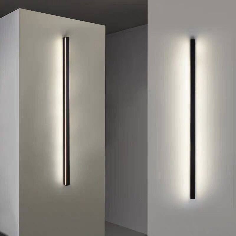 Lisslune | Linear Flush Mount Wall Light Simplicity Metal Hallway LED Wall Light in Black