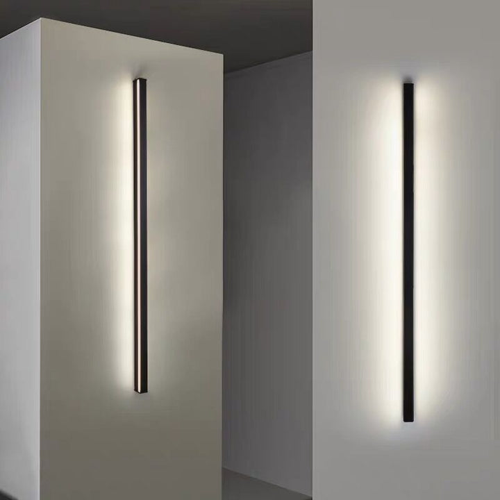 Lisslune | Linear Flush Mount Wall Light Simplicity Metal Hallway LED Wall Light in Black