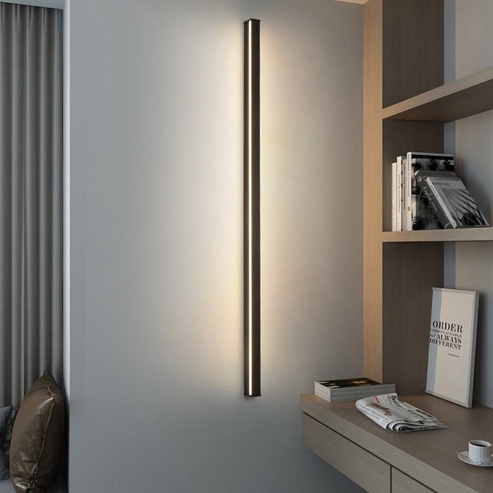 Lisslune | Linear Flush Mount Wall Light Simplicity Metal Hallway LED Wall Light in Black