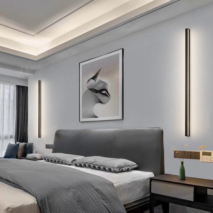 Lisslune | Linear Flush Mount Wall Light Simplicity Metal Hallway LED Wall Light in Black