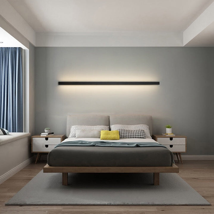 Lisslune | Linear Flush Mount Wall Light Simplicity Metal Hallway LED Wall Light in Black