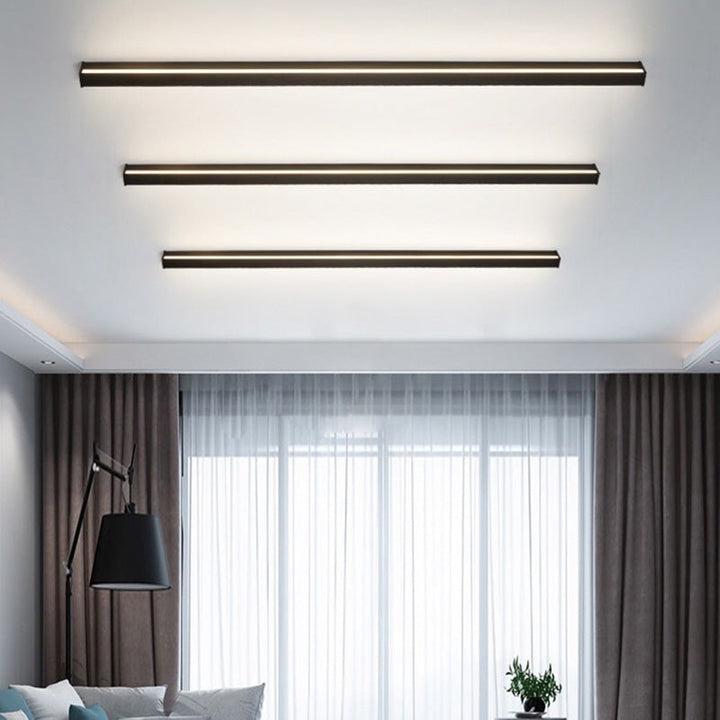 Lisslune | Linear Flush Mount Wall Light Simplicity Metal Hallway LED Wall Light in Black