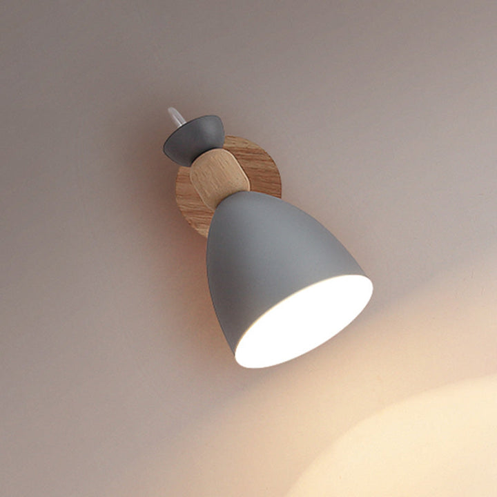 Lisslune | Rotatable Shade Metal Wall Mounted Reading Light Macaron Style 1-Light Wall Lamp for Bedroom