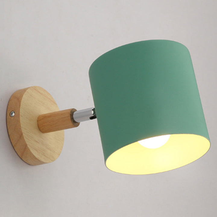 Lisslune | Rotatable Shade Metal Wall Mounted Reading Light Macaron Style 1-Light Wall Lamp for Bedroom