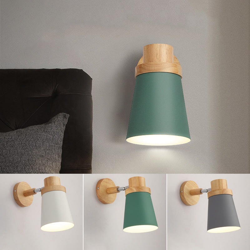 Lisslune | Rotatable Shade Metal Wall Mounted Reading Light Macaron Style 1-Light Wall Lamp for Bedroom
