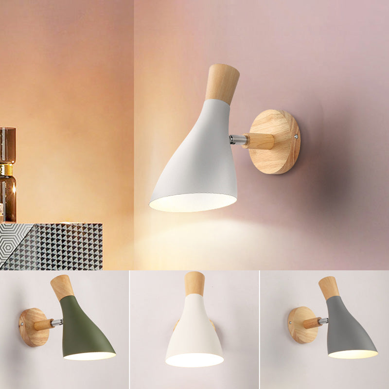 Lisslune | Rotatable Shade Metal Wall Mounted Reading Light Macaron Style 1-Light Wall Lamp for Bedroom