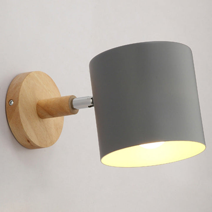 Lisslune | Rotatable Shade Metal Wall Mounted Reading Light Macaron Style 1-Light Wall Lamp for Bedroom