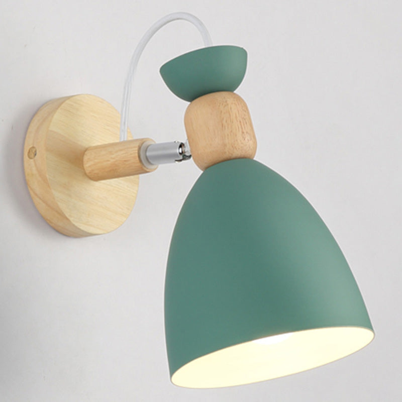 Lisslune | Rotatable Shade Metal Wall Mounted Reading Light Macaron Style 1-Light Wall Lamp for Bedroom