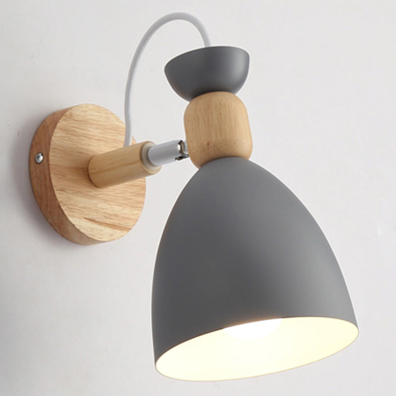 Lisslune | Rotatable Shade Metal Wall Mounted Reading Light Macaron Style 1-Light Wall Lamp for Bedroom