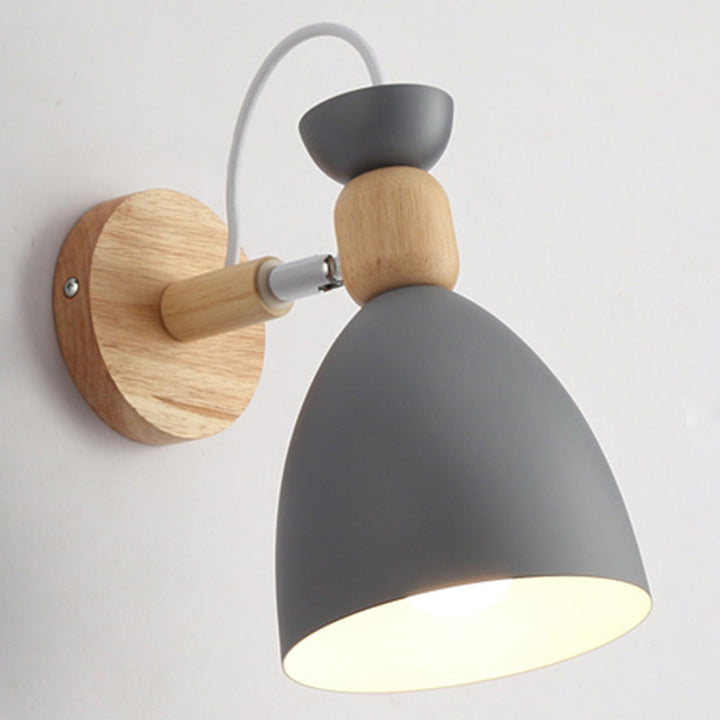 Lisslune | Rotatable Shade Metal Wall Mounted Reading Light Macaron Style 1-Light Wall Lamp for Bedroom